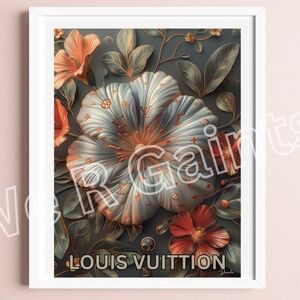 Louis Vuitton Floral 18x24 Trendy Floral Print Stunning Wall Art